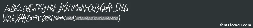 Justwritedt-fontti – valkoiset fontit mustalla taustalla