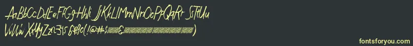 Justwritedt Font – Yellow Fonts on Black Background