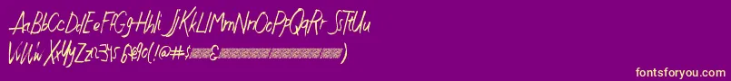 Шрифт Justwritedt – жёлтые шрифты на фиолетовом фоне
