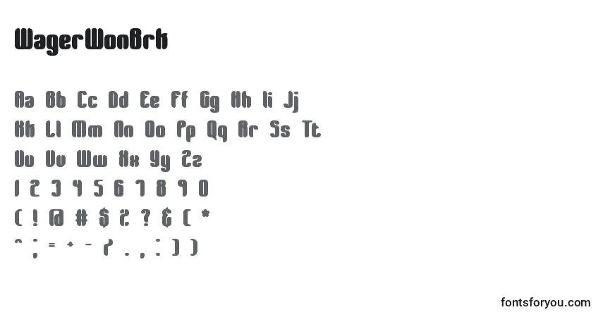 Шрифт WagerWonBrk – алфавит, цифры, специальные символы