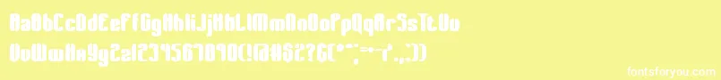 フォントWagerWonBrk – 黄色い背景に白い文字