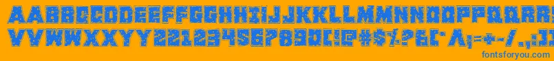 Kcommandorid Font – Blue Fonts on Orange Background