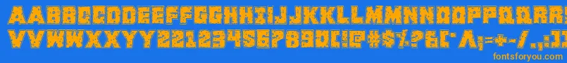 Kcommandorid Font – Orange Fonts on Blue Background