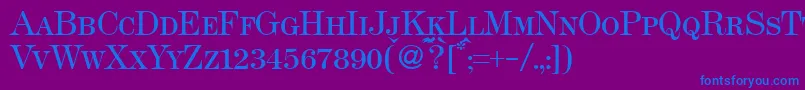 Modern438smcRegular Font – Blue Fonts on Purple Background