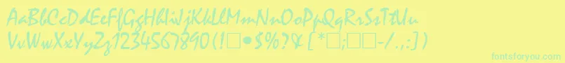 Шрифт ManfredRegular – зелёные шрифты на жёлтом фоне