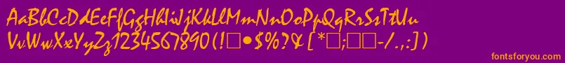 ManfredRegular Font – Orange Fonts on Purple Background