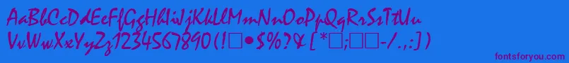 ManfredRegular Font – Purple Fonts on Blue Background