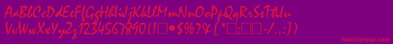 fuente ManfredRegular – Fuentes Rojas Sobre Fondo Morado