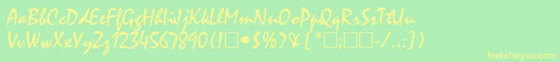 Шрифт ManfredRegular – жёлтые шрифты на зелёном фоне