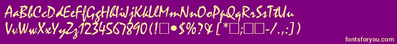 fuente ManfredRegular – Fuentes Amarillas Sobre Fondo Morado