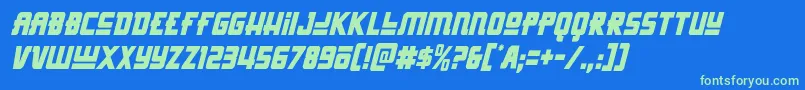 Hongkonghustlecondital Font – Green Fonts on Blue Background