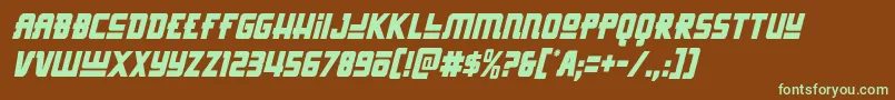 Hongkonghustlecondital-fontti – vihreät fontit ruskealla taustalla