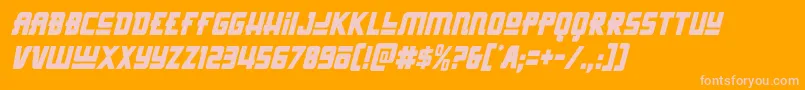 Hongkonghustlecondital-fontti – vaaleanpunaiset fontit oranssilla taustalla