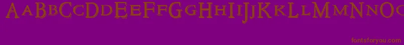 NewstyletitlingEmbossed Font – Brown Fonts on Purple Background