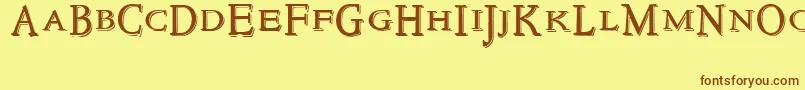 NewstyletitlingEmbossed Font – Brown Fonts on Yellow Background