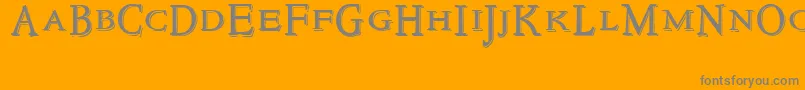 NewstyletitlingEmbossed Font – Gray Fonts on Orange Background