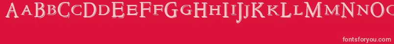 NewstyletitlingEmbossed Font – Pink Fonts on Red Background