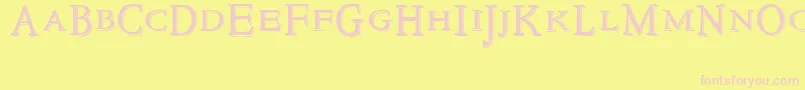NewstyletitlingEmbossed Font – Pink Fonts on Yellow Background