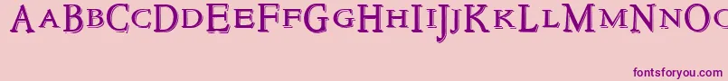 NewstyletitlingEmbossed Font – Purple Fonts on Pink Background