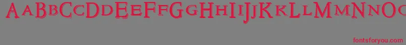 NewstyletitlingEmbossed Font – Red Fonts on Gray Background