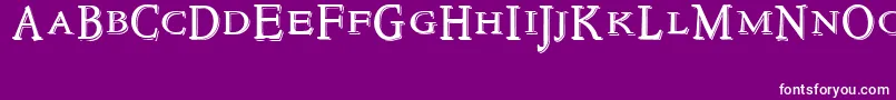 フォントNewstyletitlingEmbossed – 紫の背景に白い文字
