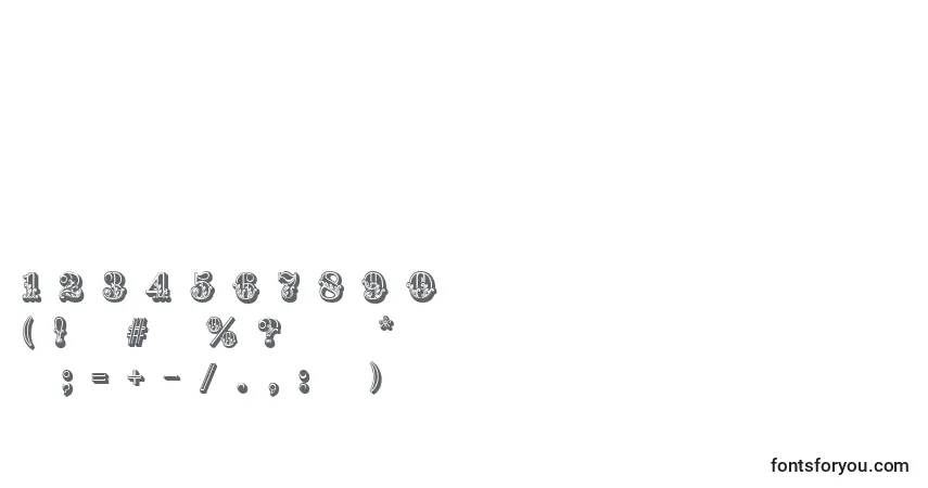 Шрифт RococoInitial – алфавит, цифры, специальные символы