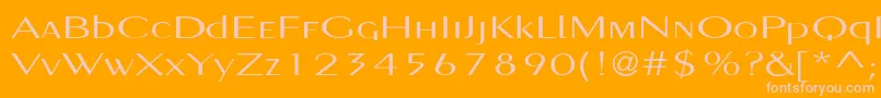 Pignosetyp Font – Pink Fonts on Orange Background