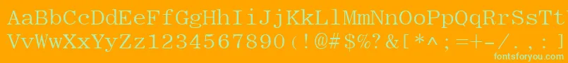 Elite Font – Green Fonts on Orange Background