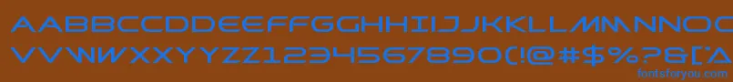 Czcionka Prometheanexpand – niebieskie czcionki na brązowym tle