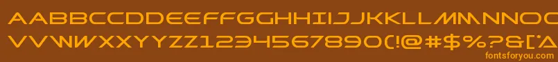 Prometheanexpand-fontti – oranssit fontit ruskealla taustalla