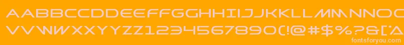 Prometheanexpand-fontti – vaaleanpunaiset fontit oranssilla taustalla