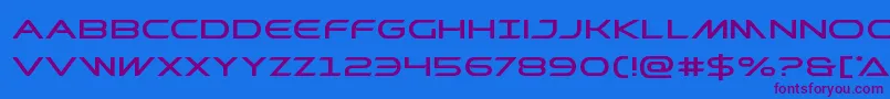 Czcionka Prometheanexpand – fioletowe czcionki na niebieskim tle