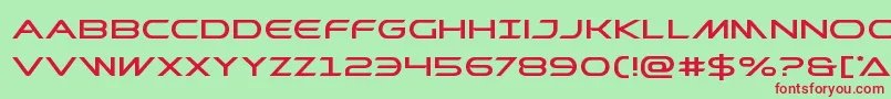 Prometheanexpand-Schriftart – Rote Schriften auf grünem Hintergrund