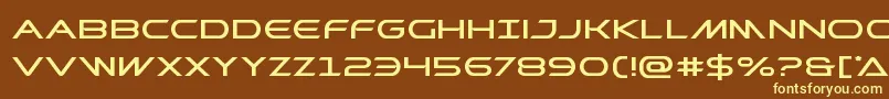 Prometheanexpand-fontti – keltaiset fontit ruskealla taustalla