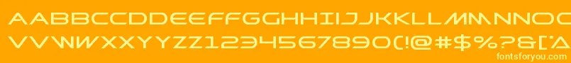 Prometheanexpand-Schriftart – Gelbe Schriften auf orangefarbenem Hintergrund