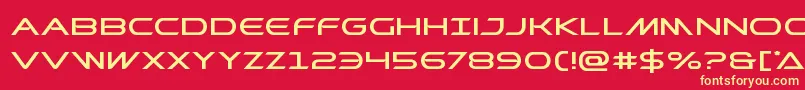 Prometheanexpand-Schriftart – Gelbe Schriften auf rotem Hintergrund