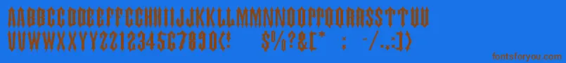 Judasc Font – Brown Fonts on Blue Background
