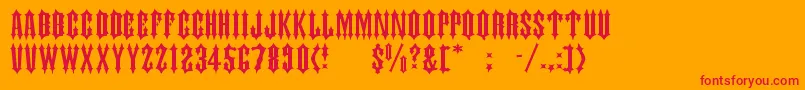 Judasc Font – Red Fonts on Orange Background