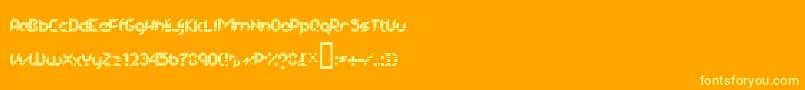 HalfProjectLogo-Schriftart – Gelbe Schriften auf orangefarbenem Hintergrund