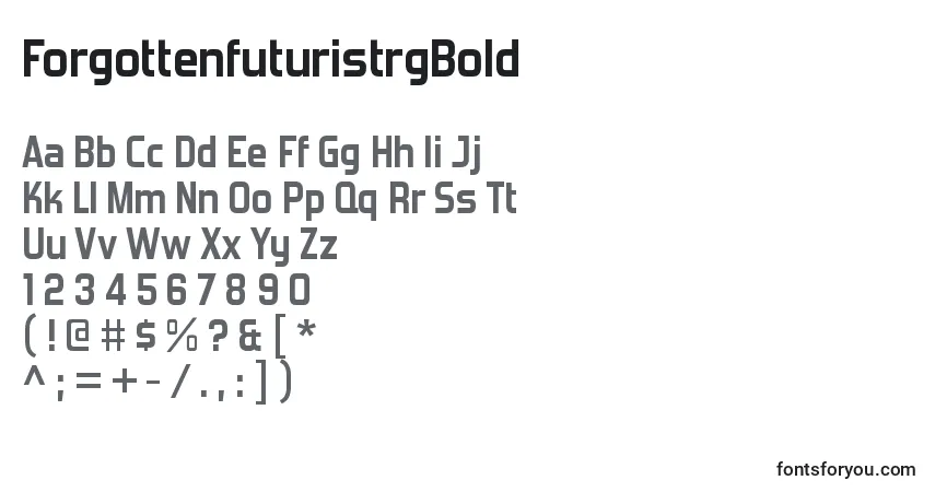 Schriftart ForgottenfuturistrgBold – Alphabet, Zahlen, spezielle Symbole