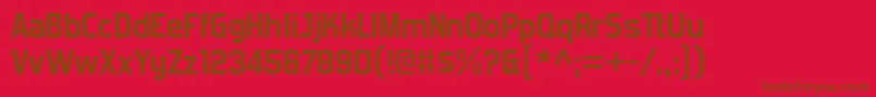 フォントForgottenfuturistrgBold – 赤い背景に茶色の文字