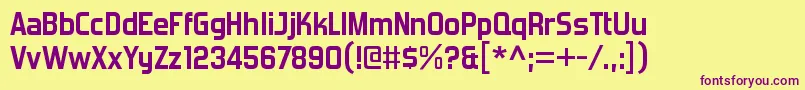 ForgottenfuturistrgBold Font – Purple Fonts on Yellow Background