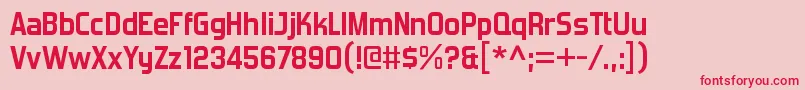 フォントForgottenfuturistrgBold – ピンクの背景に赤い文字
