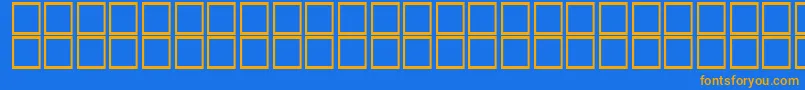 フォントAlDorrh – オレンジ色の文字が青い背景にあります。