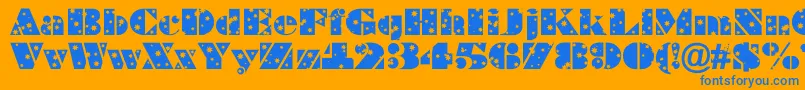 BraggastarsRegular Font – Blue Fonts on Orange Background