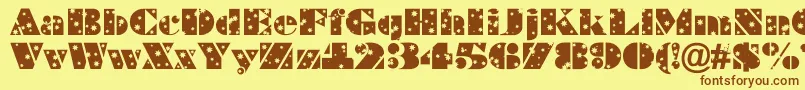BraggastarsRegular Font – Brown Fonts on Yellow Background