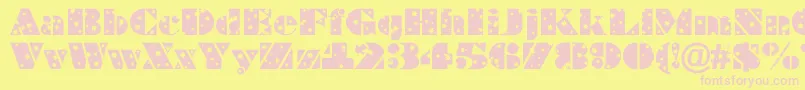 BraggastarsRegular Font – Pink Fonts on Yellow Background