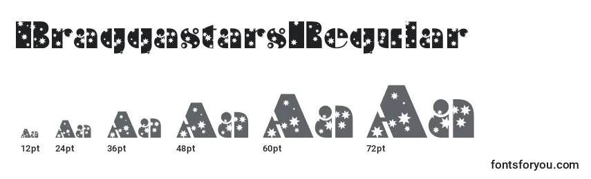 Размеры шрифта BraggastarsRegular