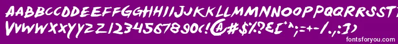 フォントYellow – 紫の背景に白い文字