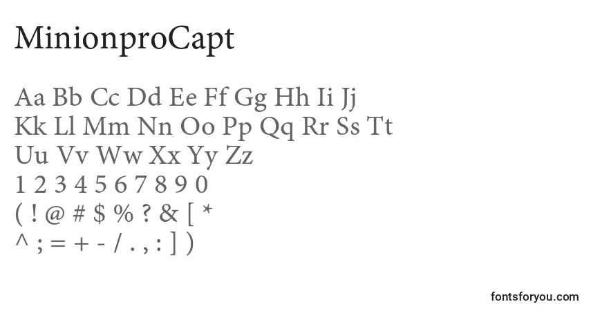 MinionproCapt-fontti – aakkoset, numerot, erikoismerkit